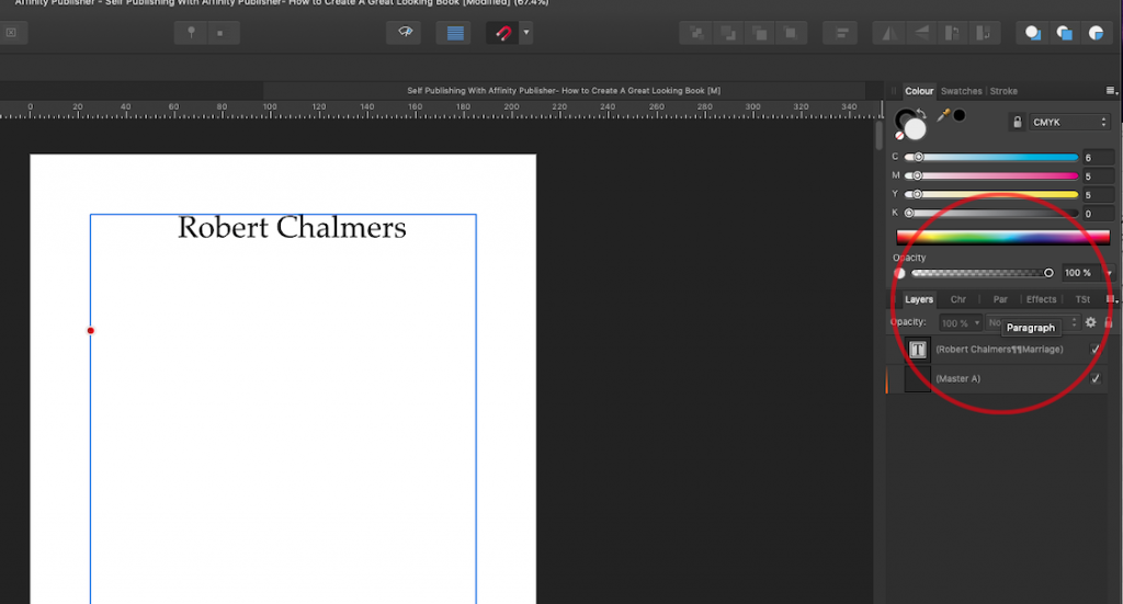 affinity publisher text keeps going to next line